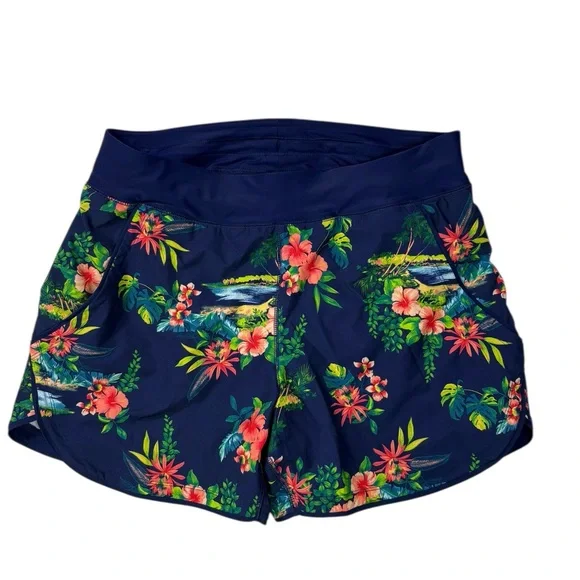 NWOT Lands' End Women's 5" Quick Dry Elastic Waist Board Shorts with Panty - Picture 2 of 9